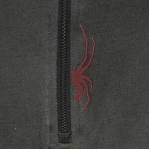 Spyder Men's Large Gray Quarter Zip Pullover Red Logo Ski Activewear Performance